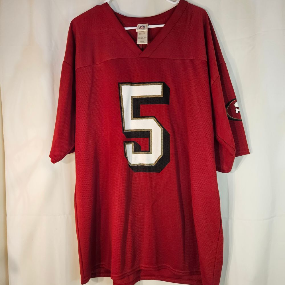 Vintage Garcia NFL Official Red Football Jersey with Number 5 Logo Athlet XL/2TG